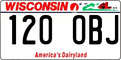 WI license plate 120OBJ