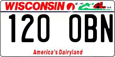 WI license plate 120OBN
