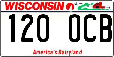 WI license plate 120OCB