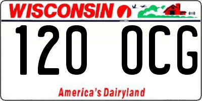 WI license plate 120OCG