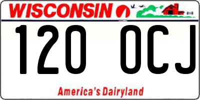 WI license plate 120OCJ