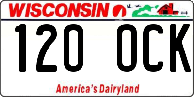 WI license plate 120OCK