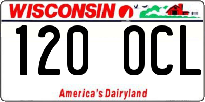 WI license plate 120OCL