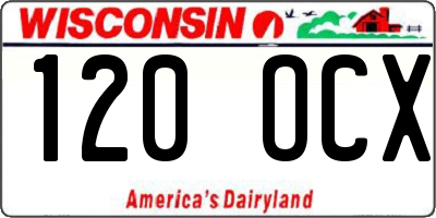 WI license plate 120OCX