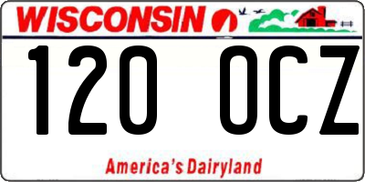 WI license plate 120OCZ