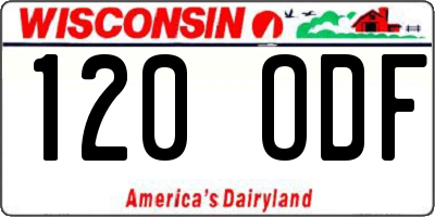 WI license plate 120ODF