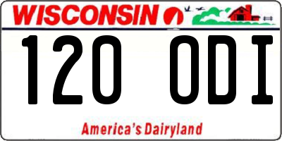 WI license plate 120ODI