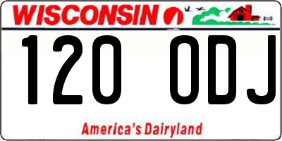 WI license plate 120ODJ