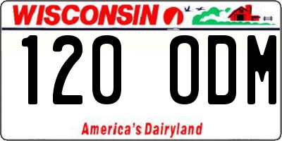 WI license plate 120ODM