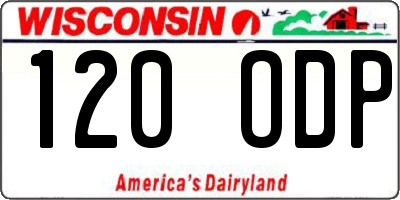 WI license plate 120ODP