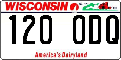 WI license plate 120ODQ