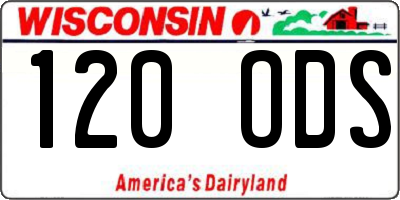 WI license plate 120ODS