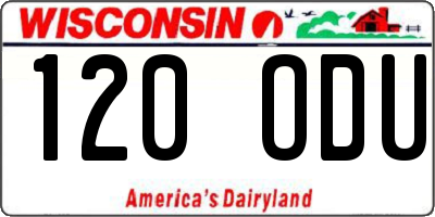 WI license plate 120ODU
