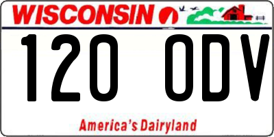 WI license plate 120ODV