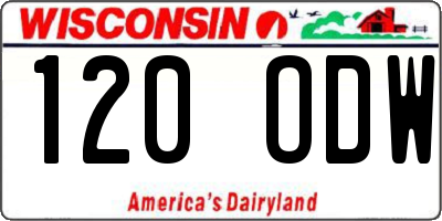 WI license plate 120ODW