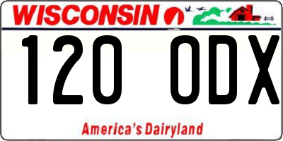 WI license plate 120ODX