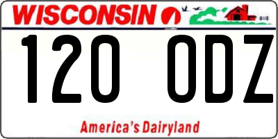 WI license plate 120ODZ