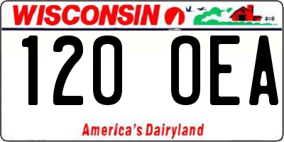 WI license plate 120OEA