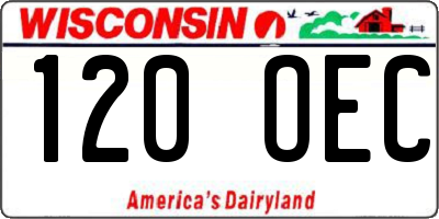 WI license plate 120OEC