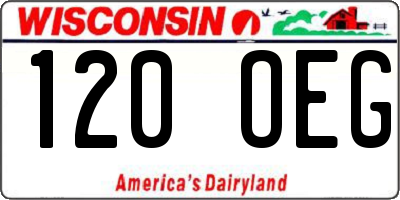 WI license plate 120OEG