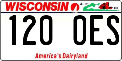 WI license plate 120OES