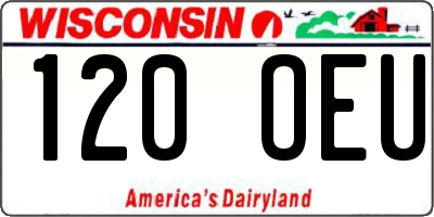 WI license plate 120OEU