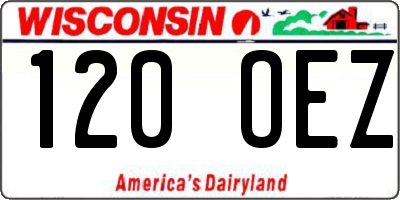 WI license plate 120OEZ