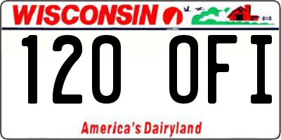 WI license plate 120OFI