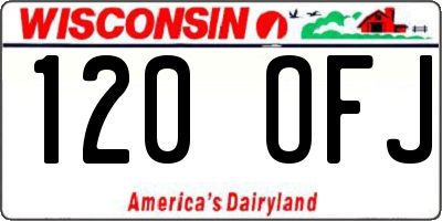 WI license plate 120OFJ