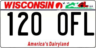 WI license plate 120OFL