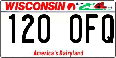 WI license plate 120OFQ