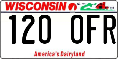 WI license plate 120OFR