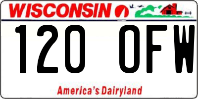 WI license plate 120OFW