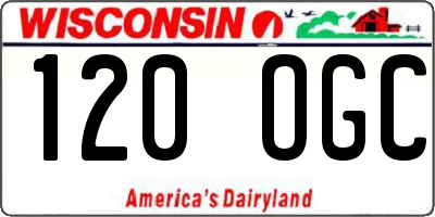 WI license plate 120OGC