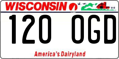 WI license plate 120OGD