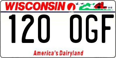 WI license plate 120OGF
