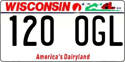 WI license plate 120OGL
