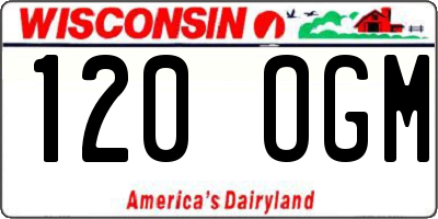 WI license plate 120OGM