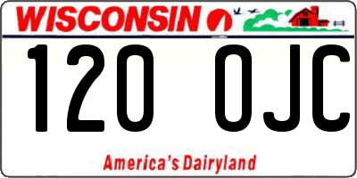 WI license plate 120OJC