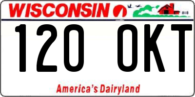 WI license plate 120OKT