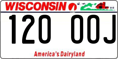 WI license plate 120OOJ