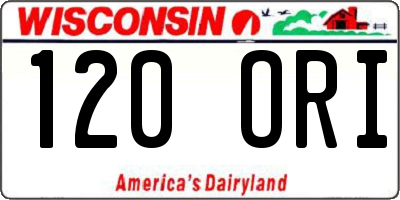 WI license plate 120ORI