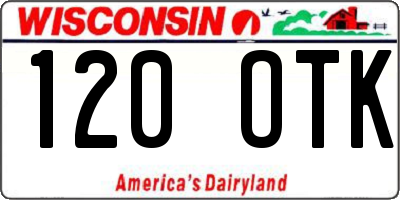 WI license plate 120OTK
