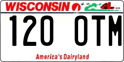 WI license plate 120OTM