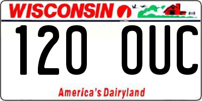 WI license plate 120OUC