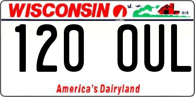 WI license plate 120OUL