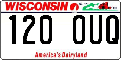 WI license plate 120OUQ