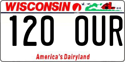 WI license plate 120OUR