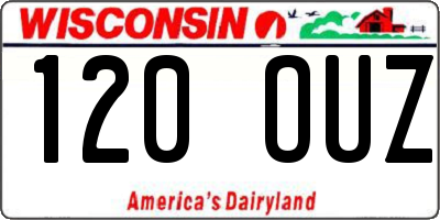 WI license plate 120OUZ