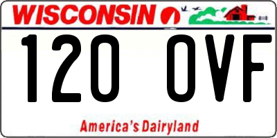 WI license plate 120OVF
